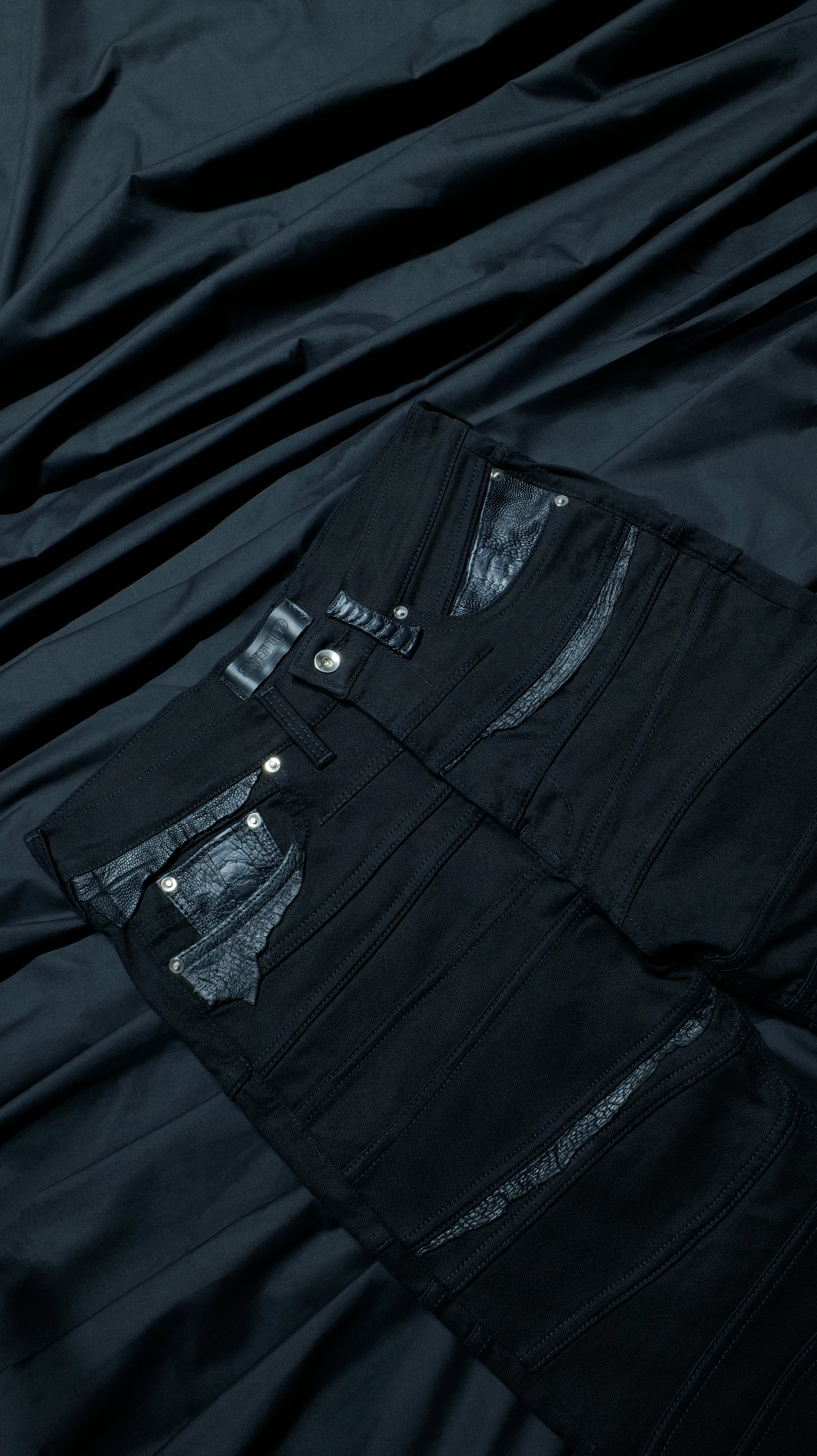 SNEPTED OSTRICH DENIM